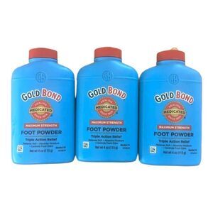 Gold Bond Medicated Foot Powder Maximum Strength with TALC 4 oz Lot of 3 Menthol